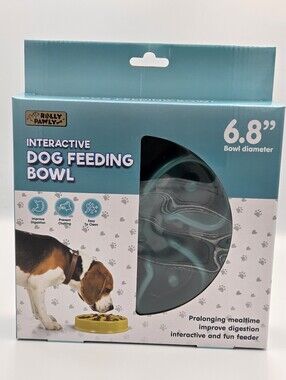 Interactive Dog Feeding Bowl 6.8" Bowl Diameter Teal Nwt